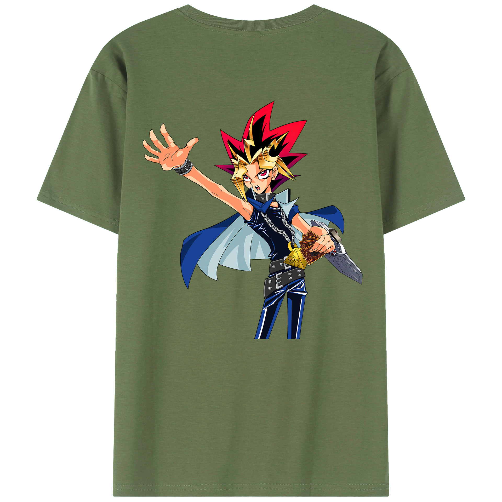 （画像用） 遊☆戯☆王 Yu-Gi-Oh! 綿100％ メンズ半袖Tシャツ（バックプリント） 通気性